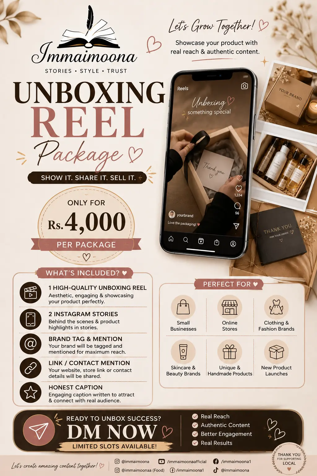 Unboxing Reel Package — Rs. 4,000