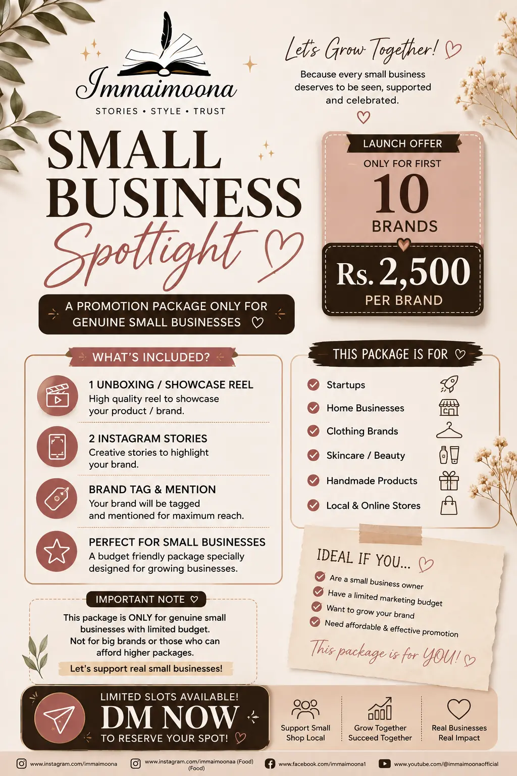 Small Business Spotlight — Rs. 2,500