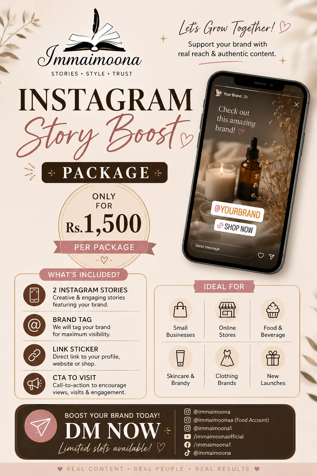 Instagram Story Boost — Rs. 1,500